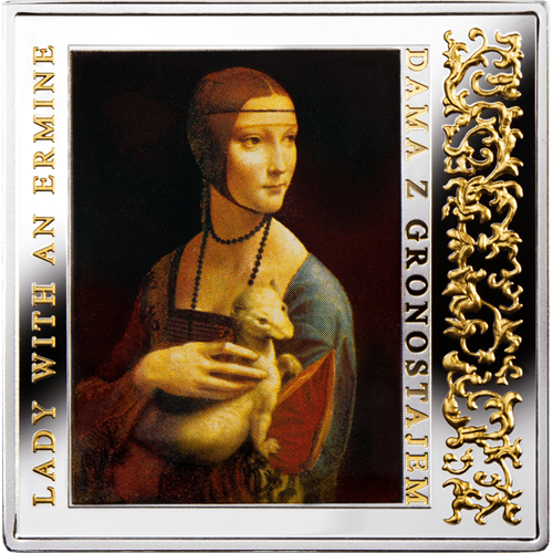 Moneta 1 dolar Dama z gronostajem Arcydzieła renesansu 2012 r.