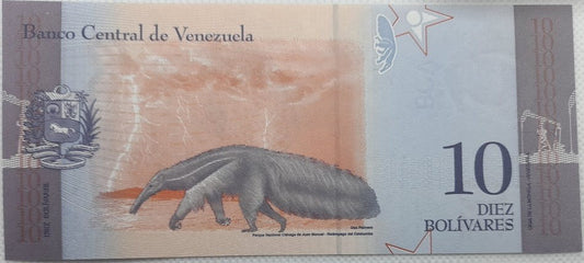 Wenezuela banknot 10 Bolivares 2018 r. UNC