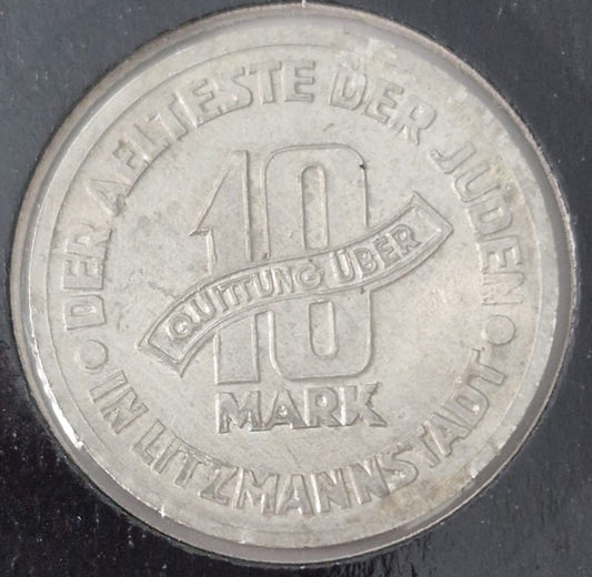 Moneta 10 marek 1943 Getto Łódź