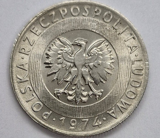 Moneta 20 zł Wieżowiec i kłosy 1974 b.z.