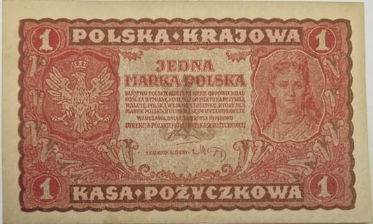 Banknot 1 marka 1919 stan 2