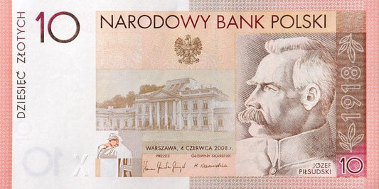 Banknot 10 zł 90 rocznica odzyskania Niepodległości 2008