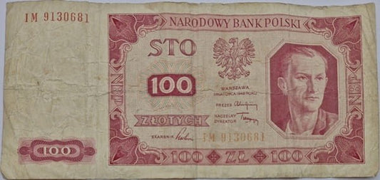 Banknot 100 zł 1948 stan 4