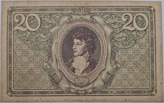 Banknot 20 marek polskich V 1919