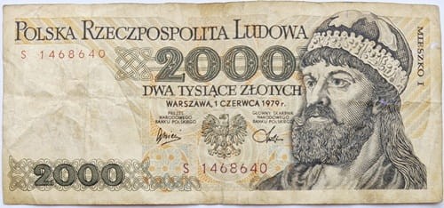 Banknot 2000 zł 1979 Mieszko I stan 3