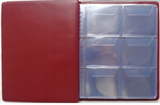 Klaser na monety 48 okienek 52x47 mm bordowy