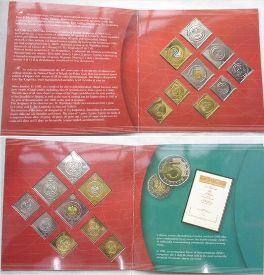 Zestaw Klipy polskich monet powszechnego obiegu 2005