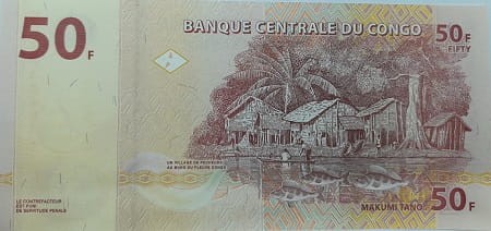 Kongo banknot 50 franków 2013 r. UNC