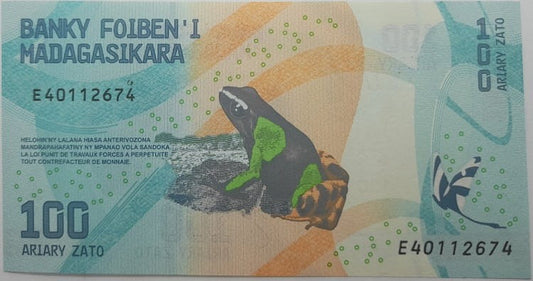Madagaskar banknot 100 Ariary 2017 UNC