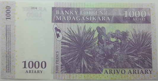 Madagaskar banknot 1000 Ariary 2004 r. UNC