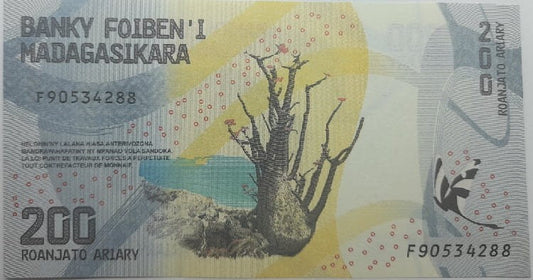 Madagaskar banknot 200 ariary 2017 UNC
