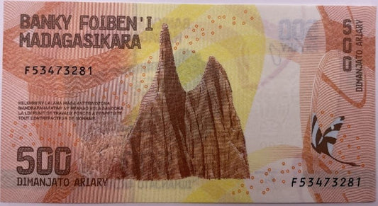 Madagaskar banknot 500 Ariary 2017 UNC
