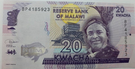 Malawi Banknot 20 Kwacha 2019