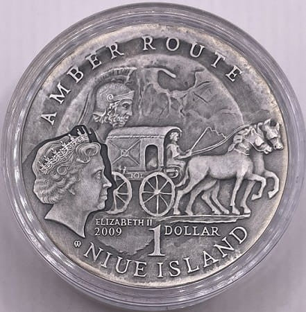 Moneta 1 dolar Szlak bursztynowy Elbląg 2009 r.