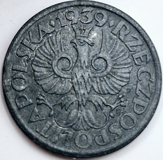 Moneta 1 grosz 1939 Zn