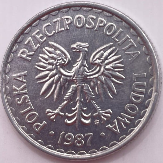 Moneta 1 złoty 1987 stan 1