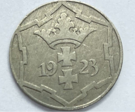 Moneta 10 fenigów Wolne Miasto Gdańsk 1923 r. stan 2