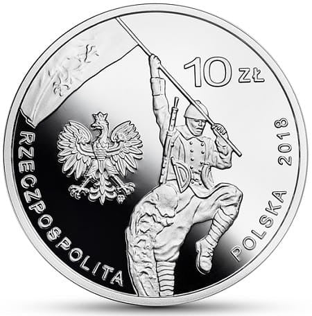 Moneta 10 zł 100-lecie czynu zbrojnego Polonii amerykańskiej 2018 r.
