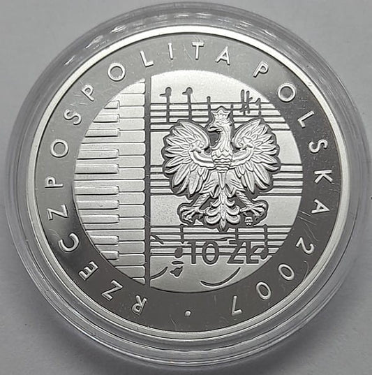 Moneta 10 zł 125. rocz. urodzin Karola Szymanowskiego 2007 r.