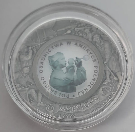 Moneta 10 zł 400. rocz. osadnictwa w Ameryce Północnej 2008 r.