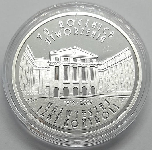 Moneta 10 zł 90 rocznica powstania NIK 2009
