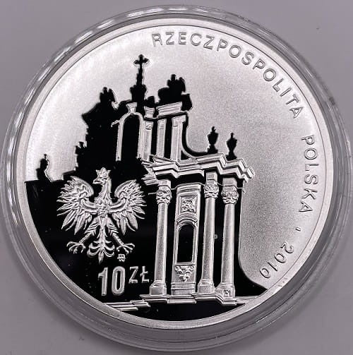 Moneta 10 zł 95. rocz. urodzin ks. Jana Twardowskiego 2010 r.
