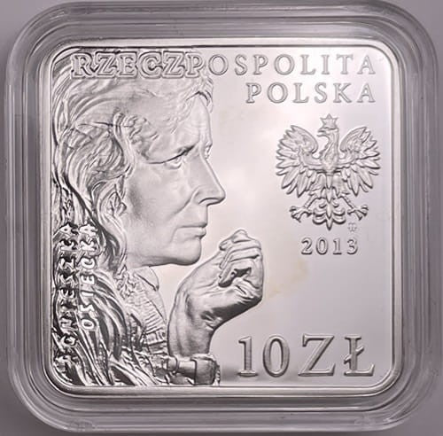 Moneta 10 zł Agnieszka Osiecka kwadrat 2013 r.