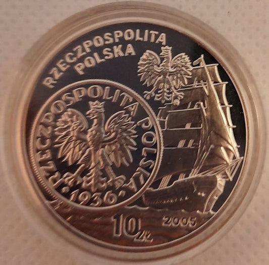 Moneta 10 zł Dzieje złotego Żaglowiec 2005