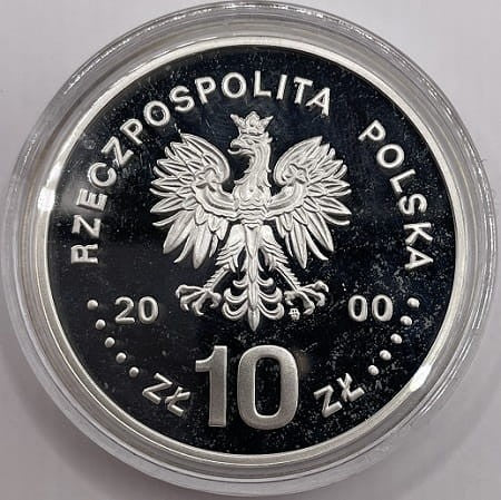 Moneta 10 zł Jan Kazimierz półpostać 2000 r.