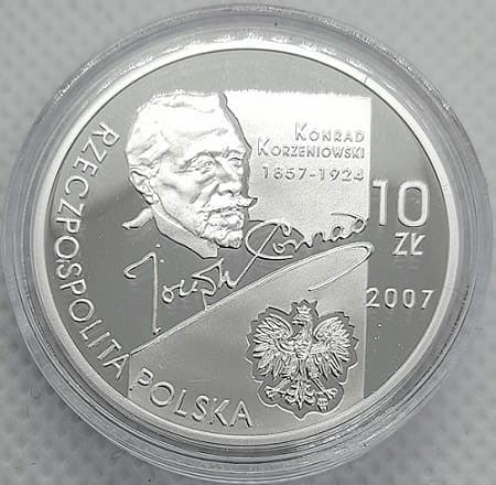 Moneta 10 zł Konrad Korzeniowski Joseph Conrad 2007