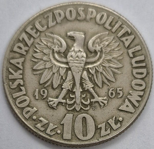 Moneta 10 zł Mikołaj Kopernik 1965 stan 3