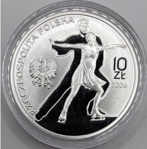 Moneta 10 zł Zimowe Igrzyska Turyn łyżwiarstwo 2006