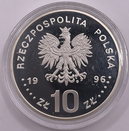 Moneta 10 zł Zygmunt II August półpostać 1996