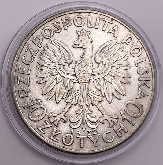 Moneta 10 złotych 1932 Polonia Głowa Kobiety b.z. stan 2
