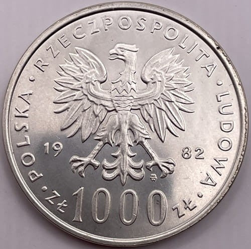 Moneta 1000 zł Jan Paweł II 1982