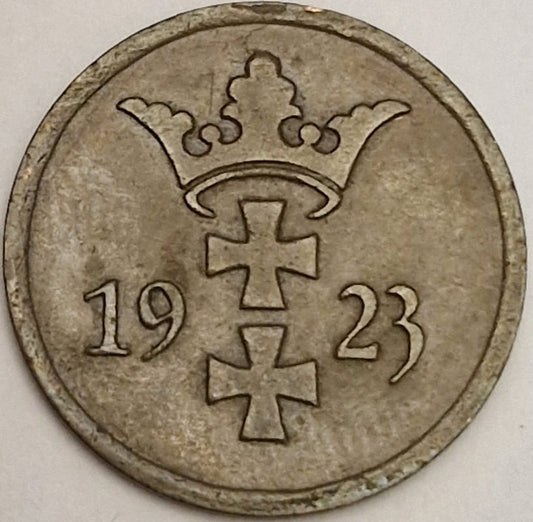 Moneta 2 fenigi Wolne Miasto Gdańsk 1923