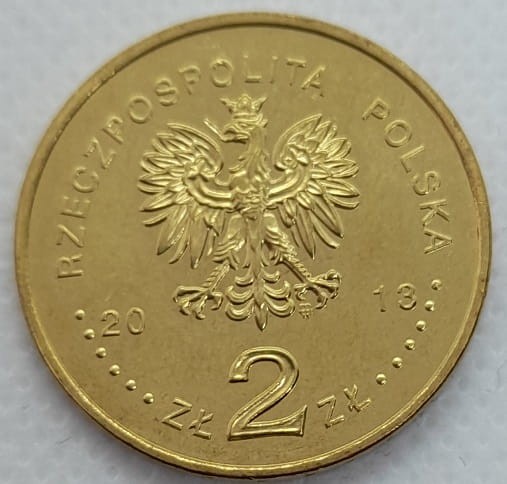 Moneta 2 zł fregata rakietowa gen Pułaski 2013