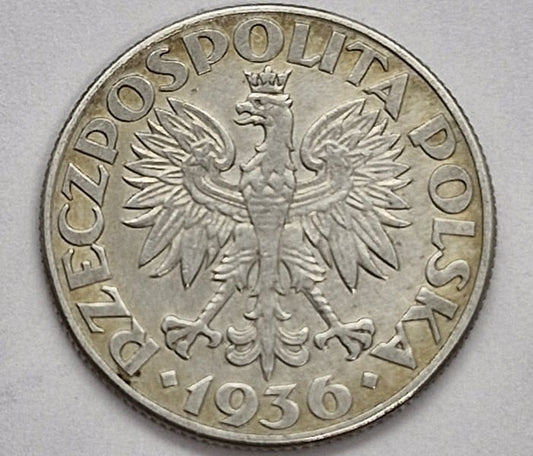 Moneta 2 zł Żaglowiec 1936
