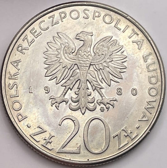 Moneta 20 zł Dar Pomorza 1980