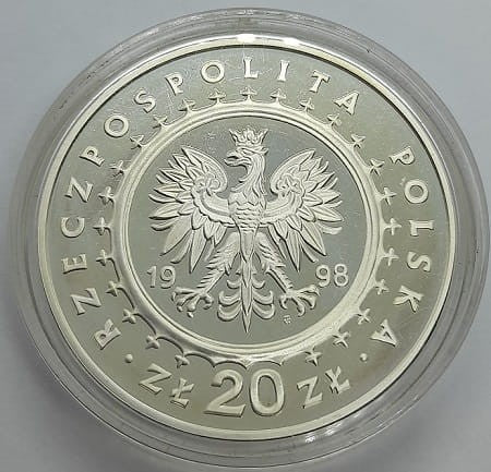 Moneta 20 zł Zamek w Kórniku 1998 r.