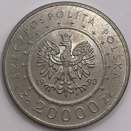 Moneta 20000 zł Zamek w Łańcucie 1993 r.