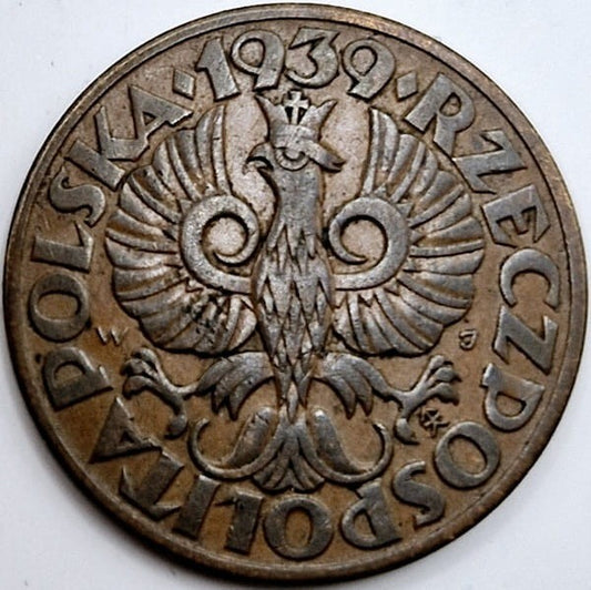 Moneta 5 groszy 1939