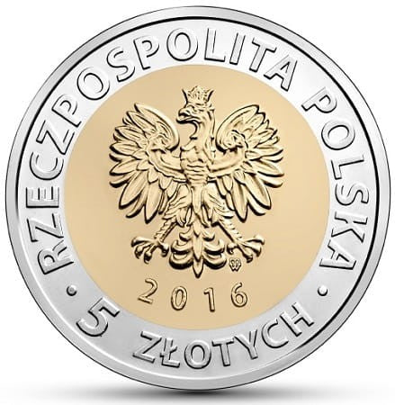 Moneta 5 zł Zamek Książąt Pomorskich w Szczecinie 2016