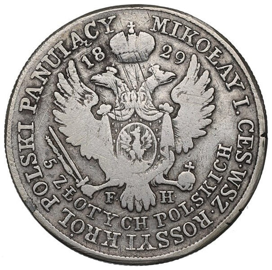 Moneta 5 złotych 1829 Królestwo Polskie