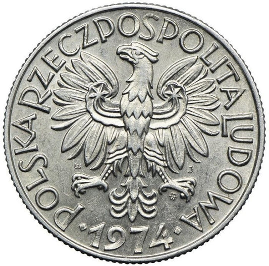Moneta 5 złotych Rybak Słoneczko 1974