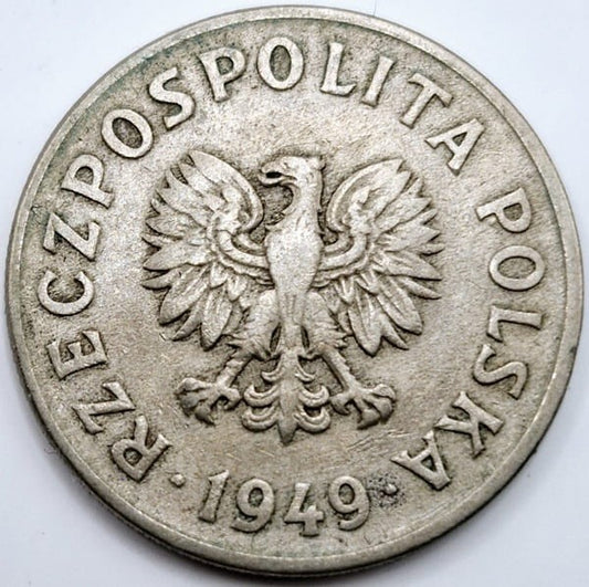 Moneta 50 groszy 1949 bz stan 3 miedzionikiel