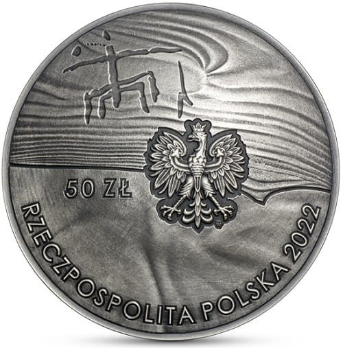 Moneta 50 zł 100 rocznica odkrycia krzemienia Krzemionki 2022