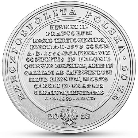 Moneta 50 zł Henryk Walezy 2018