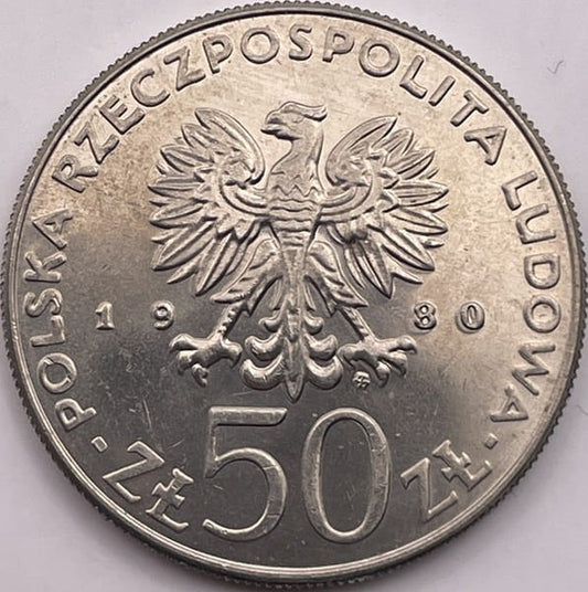 Moneta 50 zł Kazimierz Odnowiciel 1980 r.