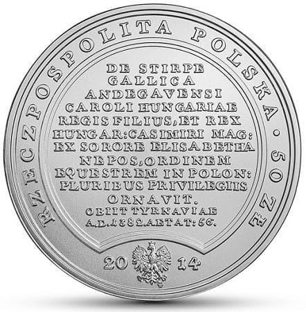 Moneta 50 zł Ludwik Węgierski 2014